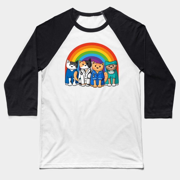 Rainbow Medics Baseball T-Shirt by Doodlecats 